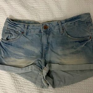 Light washed denim shorts